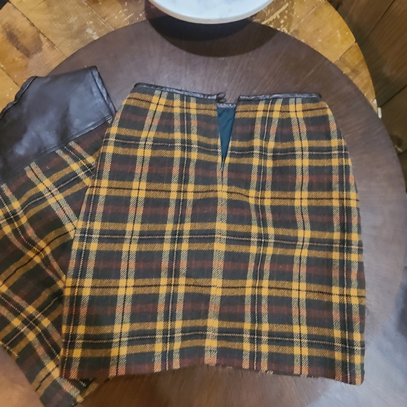 Petite Sophisticate Yellow & Green Plaid Two-Piece Set with Brown Trim - Picture 4 of 7